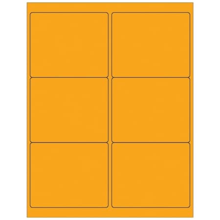 Bsc Preferred 4 x 3 1/3'' Fluorescent Orange Rectangle Laser Labels, 600PK BUY00025312